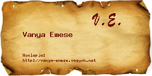 Vanya Emese névjegykártya